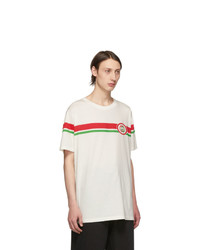 T-shirt à col rond imprimé blanc Gucci