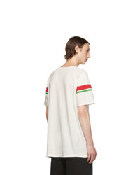 T-shirt à col rond imprimé blanc Gucci