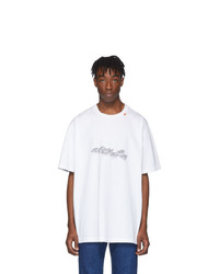 T-shirt à col rond imprimé blanc Off-White