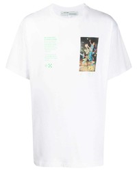 T-shirt à col rond imprimé blanc Off-White