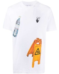 T-shirt à col rond imprimé blanc Off-White