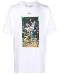 T-shirt à col rond imprimé blanc Off-White