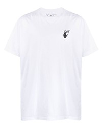 T-shirt à col rond imprimé blanc Off-White