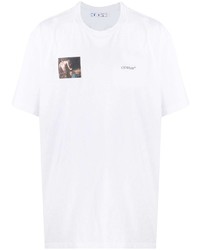 T-shirt à col rond imprimé blanc Off-White