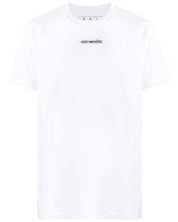 T-shirt à col rond imprimé blanc Off-White