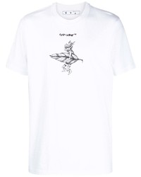 T-shirt à col rond imprimé blanc Off-White