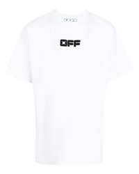 T-shirt à col rond imprimé blanc Off-White