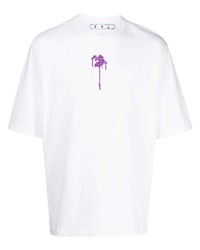 T-shirt à col rond imprimé blanc Off-White
