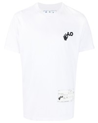 T-shirt à col rond imprimé blanc Off-White