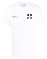 T-shirt à col rond imprimé blanc Off-White