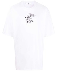 T-shirt à col rond imprimé blanc Off-White