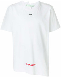 T-shirt à col rond imprimé blanc Off-White