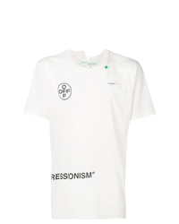 T-shirt à col rond imprimé blanc Off-White