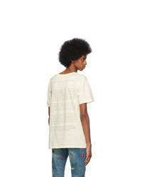 T-shirt à col rond imprimé blanc Gucci