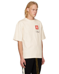 T-shirt à col rond imprimé blanc Rhude