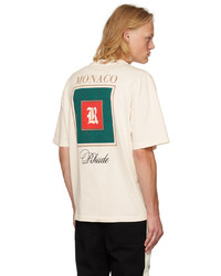 T-shirt à col rond imprimé blanc Rhude