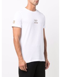 T-shirt à col rond imprimé blanc Lacoste