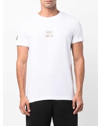 T-shirt à col rond imprimé blanc Lacoste