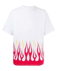 T-shirt à col rond imprimé blanc Omc