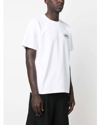 T-shirt à col rond imprimé blanc Sacai