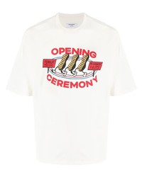 T-shirt à col rond imprimé blanc Opening Ceremony