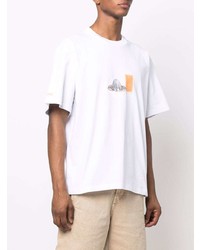 T-shirt à col rond imprimé blanc Jacquemus