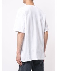 T-shirt à col rond imprimé blanc Stussy