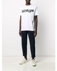 T-shirt à col rond imprimé blanc PS Paul Smith