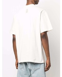 T-shirt à col rond imprimé blanc MSGM