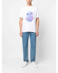 T-shirt à col rond imprimé blanc PS Paul Smith