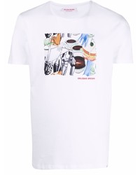 T-shirt à col rond imprimé blanc Orlebar Brown