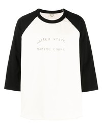 T-shirt à col rond imprimé blanc orSlow