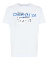 T-shirt à col rond imprimé blanc OSKLEN