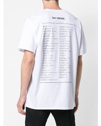 T-shirt à col rond imprimé blanc Raf Simons