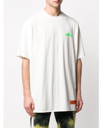 T-shirt à col rond imprimé blanc Heron Preston