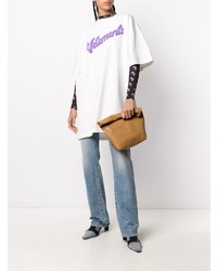 T-shirt à col rond imprimé blanc Vetements