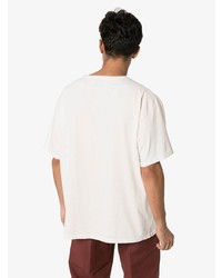 T-shirt à col rond imprimé blanc Rhude