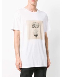 T-shirt à col rond imprimé blanc Alexander McQueen