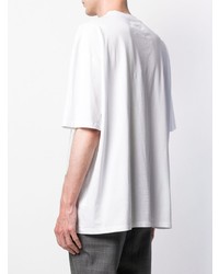 T-shirt à col rond imprimé blanc Maison Margiela