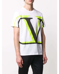 T-shirt à col rond imprimé blanc Valentino