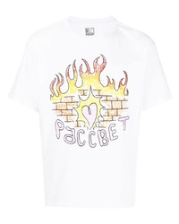 T-shirt à col rond imprimé blanc PACCBET