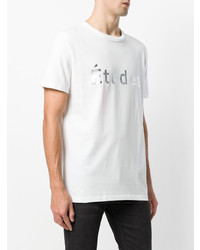 T-shirt à col rond imprimé blanc Études