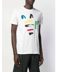 T-shirt à col rond imprimé blanc PS Paul Smith