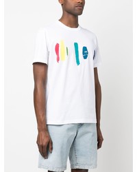 T-shirt à col rond imprimé blanc PS Paul Smith