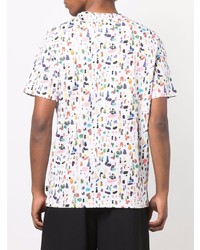 T-shirt à col rond imprimé blanc PS Paul Smith