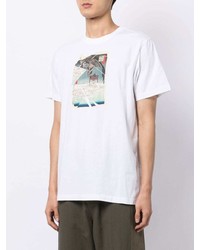 T-shirt à col rond imprimé blanc Maharishi