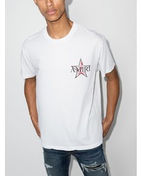 T-shirt à col rond imprimé blanc Amiri