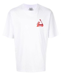 T-shirt à col rond imprimé blanc Palace