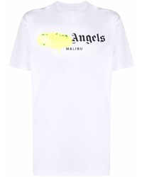 T-shirt à col rond imprimé blanc Palm Angels