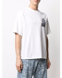 T-shirt à col rond imprimé blanc Kenzo